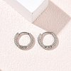 Twist Textured 304 Stainless Steel Huggie Hoop Earrings SA-CBA46AF-27P-01-1