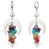 Chakra Chip Natural & Synthetic Mixed Stone Leverback Earrings EJEW-JE06199-2