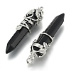 Natural Black Agate Pointed Pendants G-O164-02-P04-2