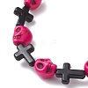 Halloween Cross & Skull Acrylic Bead Stretch Bracelets BJEW-JB12617-4