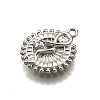 Brass Micro Pave Clear Cubic Zirconia Pendants KK-G530-01A-P-2