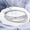 304 Stainless Steel Polymer Clay Rhinestone Hinged Bangles for Women BJEW-A011-16P-2
