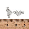 SHEGRACE Brass Micro Pave Clear Cubic Zirconia Connector Charms XGRQ3P860-597P-3