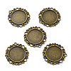 Tibetan Style Alloy Pendant Cabochon Settings PALLOY-P224-03AB-1