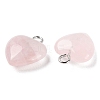 Natural Rose Quartz Pendants G-E603-01P-02-3