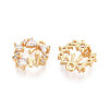 Brass Micro Pave Cubic Zirconia Charms KK-N263-78A-G-2