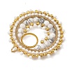 304 Stainless Steel & Brass & Natural Howlite & TOHO Glass Seed Beaded Pendants PALLOY-MZ01379-02-2