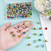 120Pcs 8 Colors Glass Charms PALLOY-HY00099-3