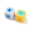 Opaque Printed Acrylic European Beads AC-CBADA7D-14-2