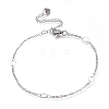 304 Stainless Steel Cable Chain Anklets AJEW-M026-10P-1