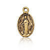 Tibetan Style Virgin Mary Alloy Oval Pendants PALLOY-CJ0001-02-1