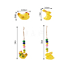 Crafans 4Pcs 4 Style Easter Theme Plastic Hen & Rabbit Pendant Decorations HJEW-CF0001-16A-19