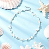 Starfish Synthetic Turquoise & Magnesite & Glass Seed Beaded Necklaces NJEW-JN05306-1