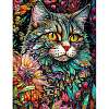 AB Color Flower Cat DIY Diamond Painting Kit PW-WG80731-03-1