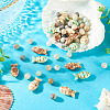 50Pcs Round Natural Flower Amazonite and 15Pcs 3 Colors Fish Dyed Synthetic Turquoise Beads Sets G-TA0003-04-6