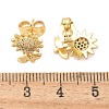 Brass Micro Pave Clear Cubic Zirconia Stud Earrings EJEW-D305-09G-4