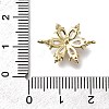 Brass Clear Cubic Zirconia Snowflake Connector Charms KK-Q048-19G-3