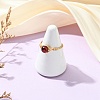 Copper Wired Natural Amber Finger Rings for Women RJEW-JR01052-02-2