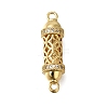 Rack Plating Brass Micro Pave Cubic Zirconia Hollow Column Links Connector Charms ZIRC-F142-50A-G01-1