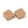 Chocolate Opaque Resin Cabochos LS-RESI-WH0026-62A-1