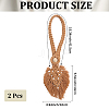 2Pcs Handmade Macrame Leaf Curtain Tiebacks AJEW-CN0003-65B-2