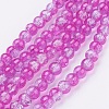 Spray Painted Crackle Glass Beads Strands CCG-Q002-6mm-09-1