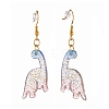 Acrylic Dinosaur Pendants Dangle Earrings EJEW-JE04581-4