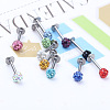 316 Surgical Stainless Steel Rhinestone Round Ball Threadless Labrets WG0410F-03-2