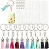 DIY Blank Double-sided Heat Transfer Aluminium Pendant Keychain Making Kits DIY-SP0005-26F-1