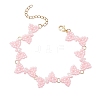 3Pcs 3 Colors Glass Seed Beads Bowknot Link Bracelets for Women BJEW-MZ00220-4