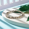 Natural Sesame Jasper/Kiwi Jasper Round Beaded Stretch Bracelet BJEW-JB07873-01-2