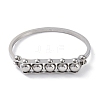 Non-Tarnish Round Beaded 304 Stainless Steel Bangles BJEW-G700-08P-2