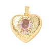 Valentine's Day Brass Micro Pave Cubic Zirconia Pendants CU-H001-02F-G-1
