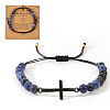 Natural Lapis Lazuli Beads Braided Bead Bracelets for Men FJ3912-7-1