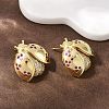 Brass Micro Pave Cubic Zirconia Stud Earrings EJEW-F400-03C-G-5
