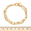 304 Stainless Steel Curb & Cable Chain Double Layer Bracelets for Women BJEW-G779-05G-5