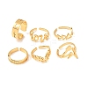 304 Stainless Steel Open Cuff Rings Set for Women SA-CBABC0E-05G-2