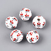 Spray Painted Schima Wood Beads WOOD-T032-36A-1
