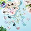 100Pcs Transparent Resin Sakura Flower Bead Caps RESI-TAC0012-20-5