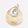 Natural Yellow Shell Pendants KK-F751-E02-2