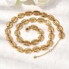 Ocean Beach 304 Stainless Steel Shell Shape Link Chain Necklaces for Women STAS-H258-01G-1