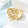 Brass Micro Pave Cubic Zirconia Cuff Open Rings for Women RJEW-F216-01A-G-4