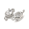 Brass Clear Cubic Zirconia Connector Charms KK-R210-15P-2