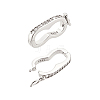 2Pcs 925 Sterling Silver Micro Pave Clear Cubic Zirconia Twister Clasps STER-PH0003-09P-6