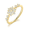 Brass Micro Pave Clear Cubic Zirconia Finger Rings FS-WGF1294-04-1