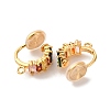 Brass Micro Pave Colorful Cubic Zirconia Clip-on Earring Findings KK-K382-37G-2