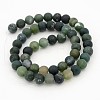 Frosted Round Natural Moss Agate Beads Strands G-J338-04-8mm-2