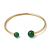 304 Stainless Steel & Nautral Gemstone Torque Bangles BJEW-H644-10G-6