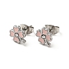 Enamel Clover with Crystal Rhinestone Stud Earrings with 316 Surgical Stainless Steel Pins EJEW-A081-12P-01-1