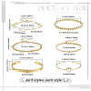 Synthetic Non-magnetic Hematite & Brass & Stainless Steel Cuff Bangles & Link & Charm Bracelets Sets BJEW-PH0004-44-2
